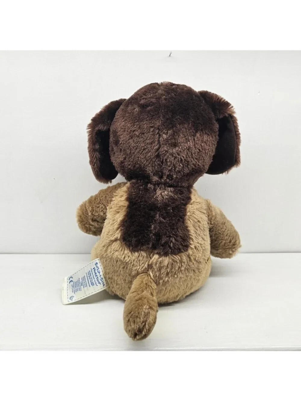 Build a Bear BAB Brown Tan Puppy Dog Plush Stuffed Two Tone Soft Sits Tongue